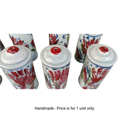 Esra Bosch - Ceramic - Tall Barrel Oil Lamp - Pincushion Design - Handmade