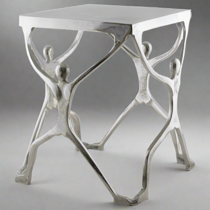 Versatile Silhouette Side Table in Silver Metal