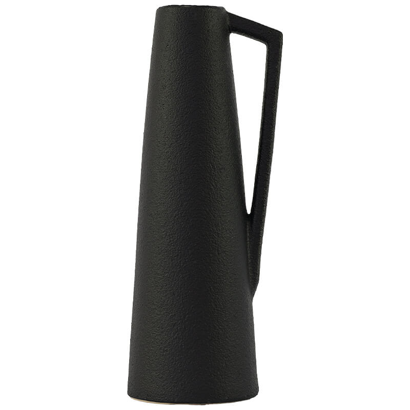 Ceramic Handled Vase in Black