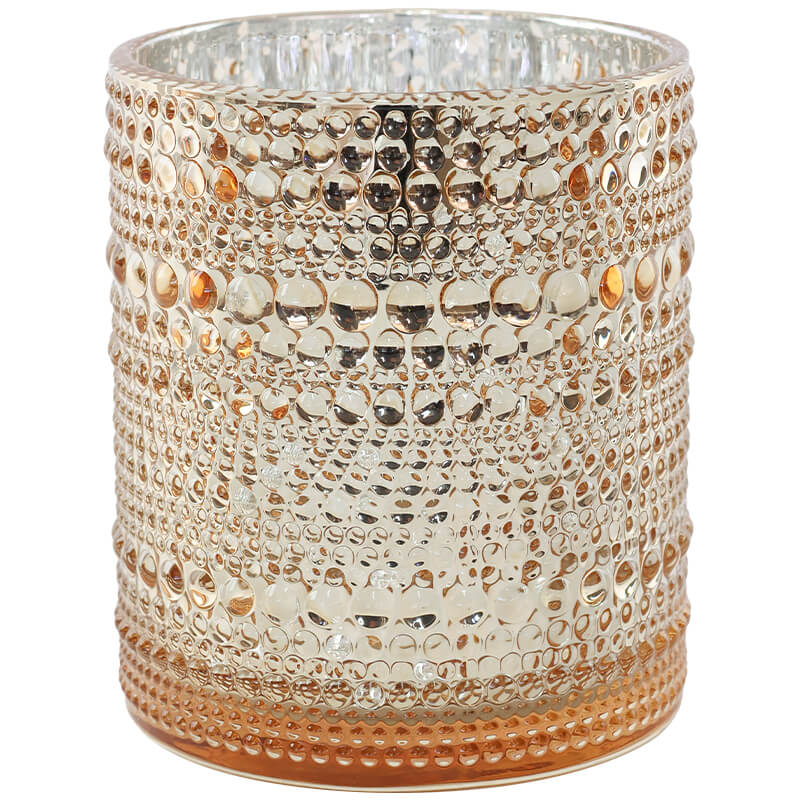 Glass Candle Holder / Votive - Gold - 10 cm