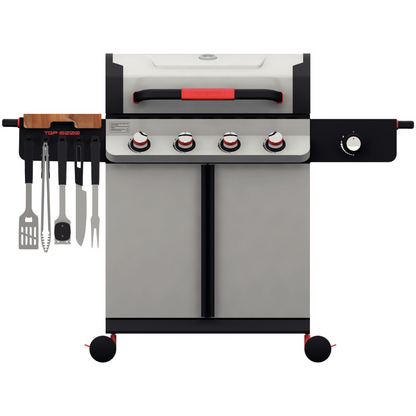 Black Tramontina TGP 6000 Gas Grill with 5 Utensils and Additional Burner - TRM-26500021