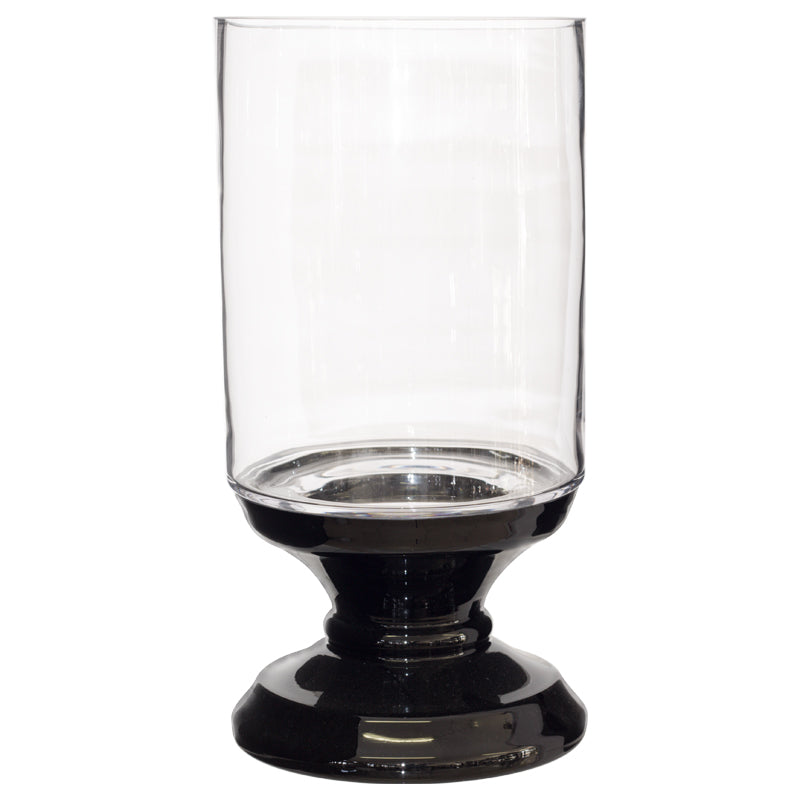 Hurricane in Glass with Black Footed Base 