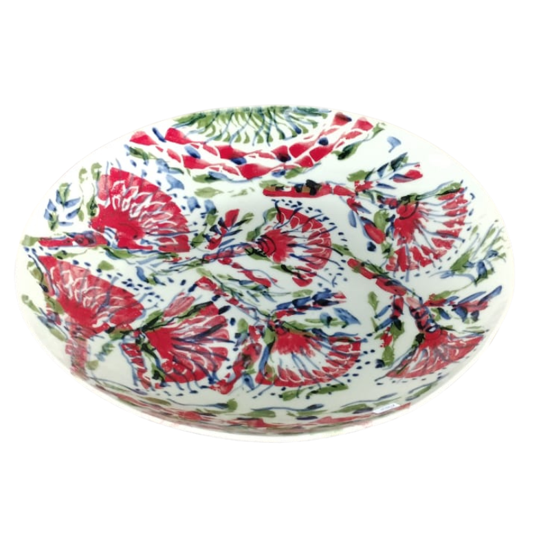 Esra Bosch - Large Round Ceramic Bowl - Red Pincushions