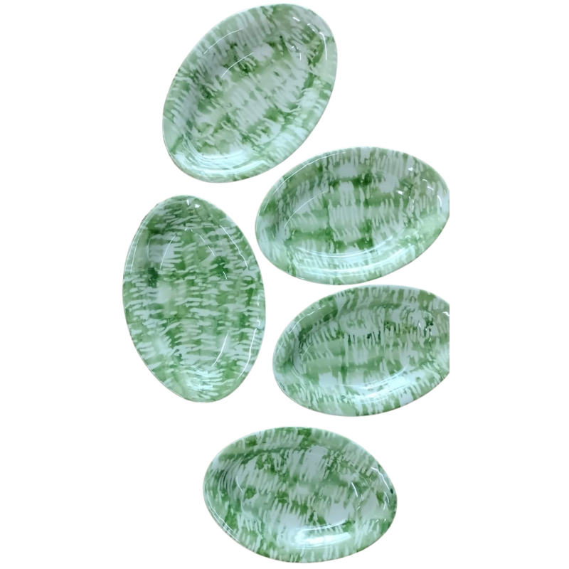 Esra Bosch - Single Oval Ceramic Pasta Bowl - Green (Buy Single)