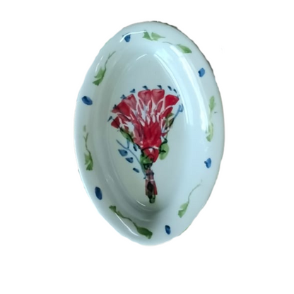 Esra Bosch - Oval Ceramic Pasta Bowl - Red Pincushions