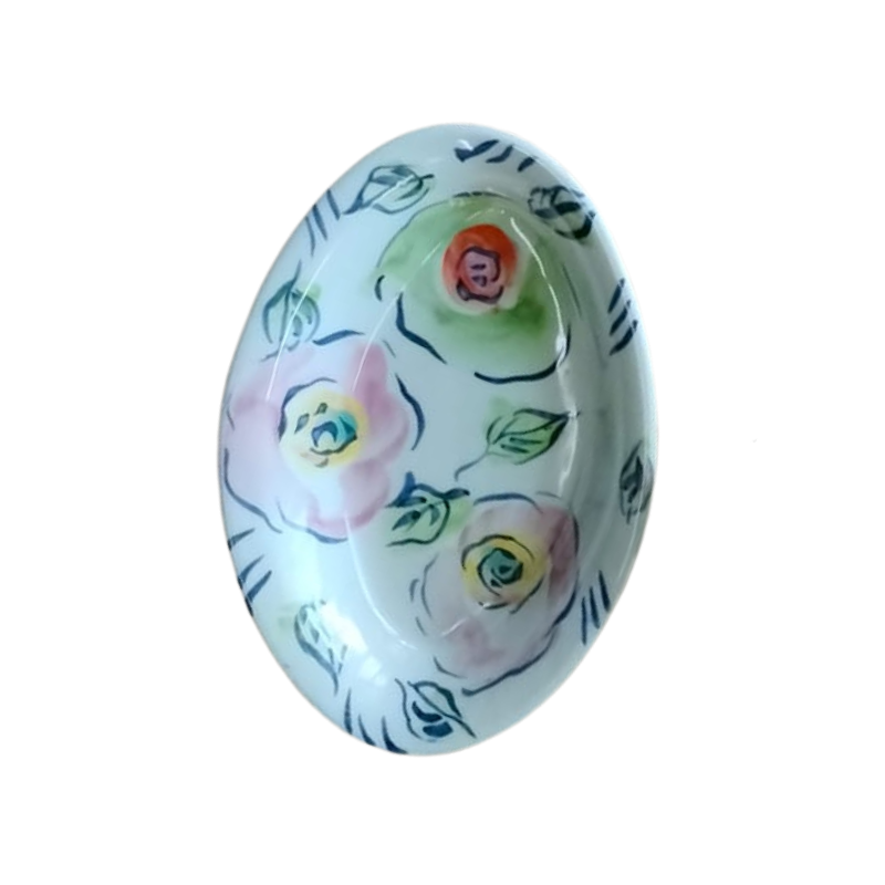 Esra Bosch - Single Oval Ceramic Pasta Bowl - Flowers