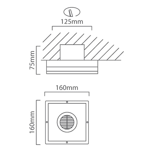 Eurolux - Extractor Square Wall Fan 158mm White - F43