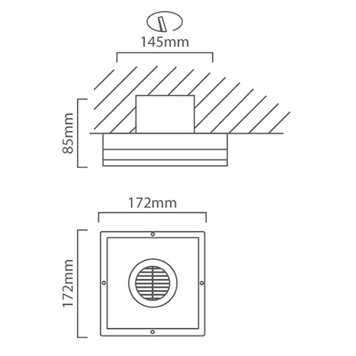 Eurolux - Extractor Square Wall Fan 172mm White - F44