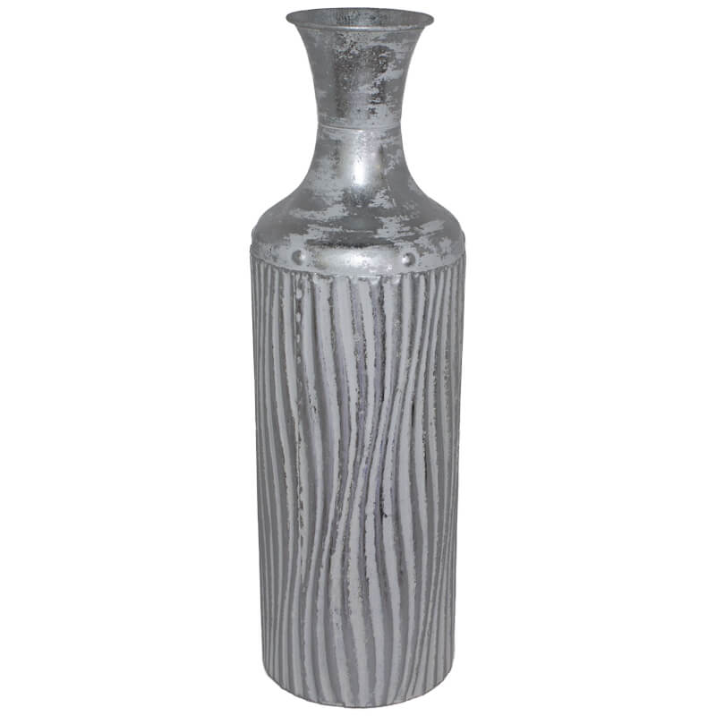 Silver Metal Vase - 54cm