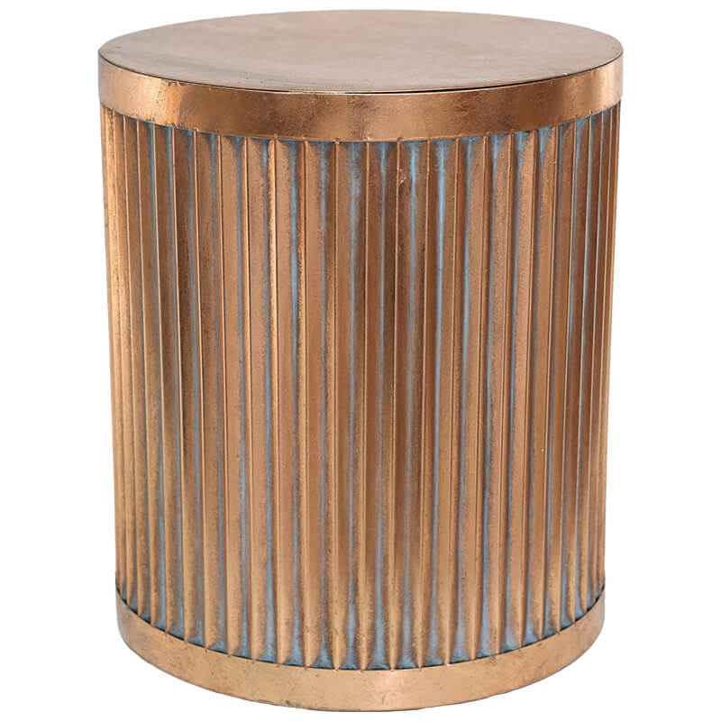 Side Table - Metal - Copper Colour (52 x 42 x 43 cm)