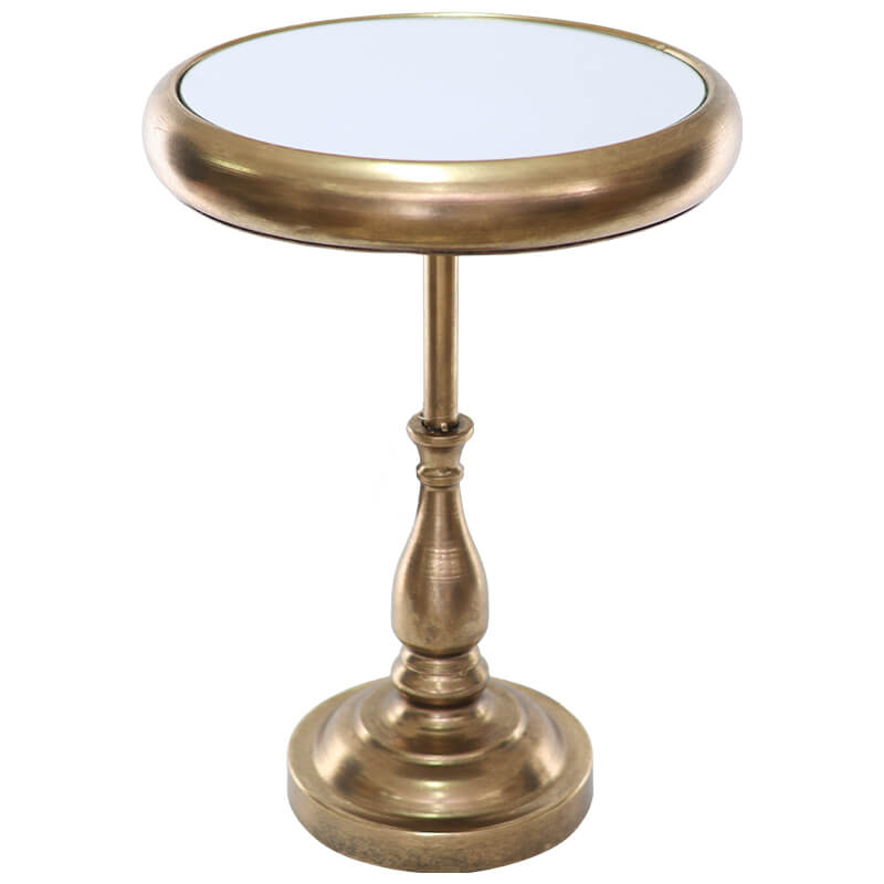 Gold Metal and Mirror Top Table