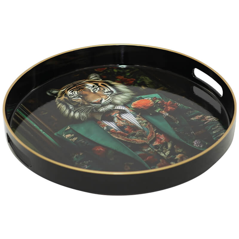 Tray - Round - Gentleman Tiger - 33 cm Dia, Serving Board