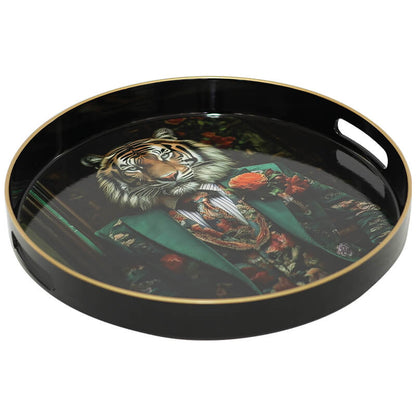 Tray - Round - Gentleman Tiger - 33 cm Dia, Serving Board