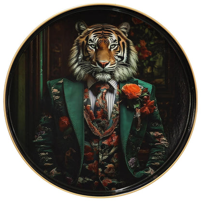 Tray - Round - Gentleman Tiger - 33 cm Dia, Serving Board