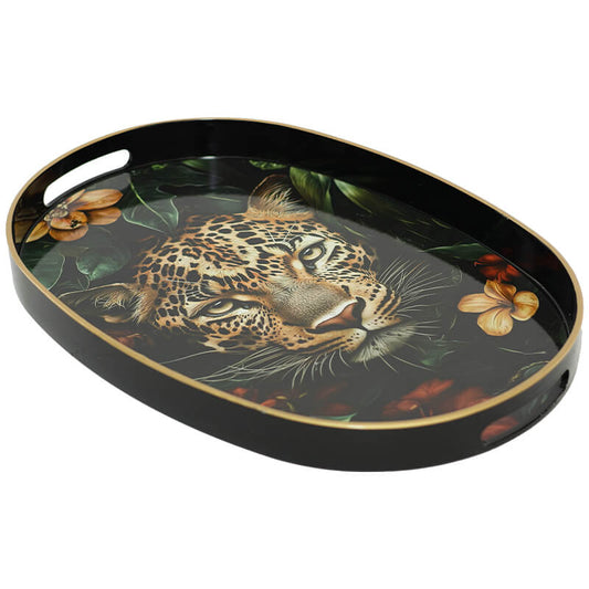 Tray - Oval - Leopard - 40 x 28 cm, Serving Board
