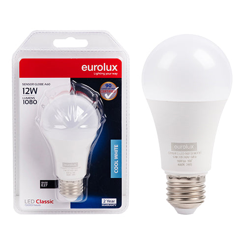 Eurolux - A60 Classic Day/Night Sensor 12w LED Bulb - E27 4000K 105lm - Day/Night - G1152ES