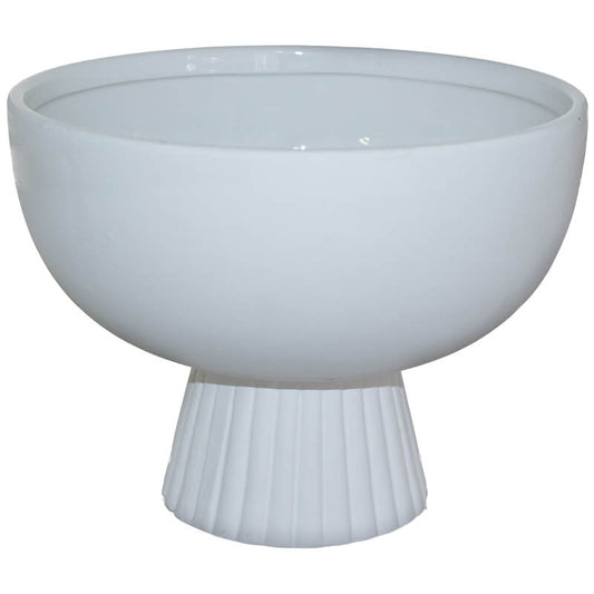 White Decorative Footed Bowl in Ceramic