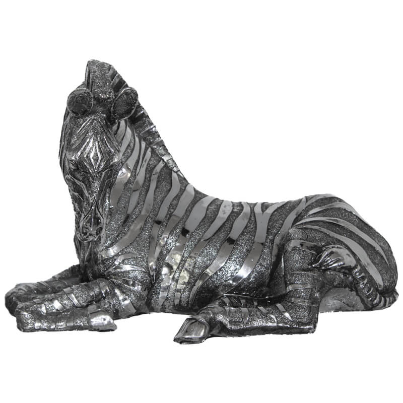 Silver Lying Zebra in Poly Stone