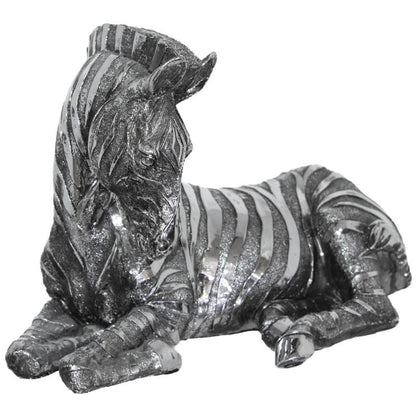 Silver Lying Zebra in Poly Stone