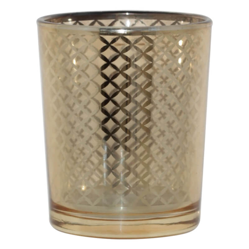 Gold Glass Votive/ Candle Holder (7 cm)