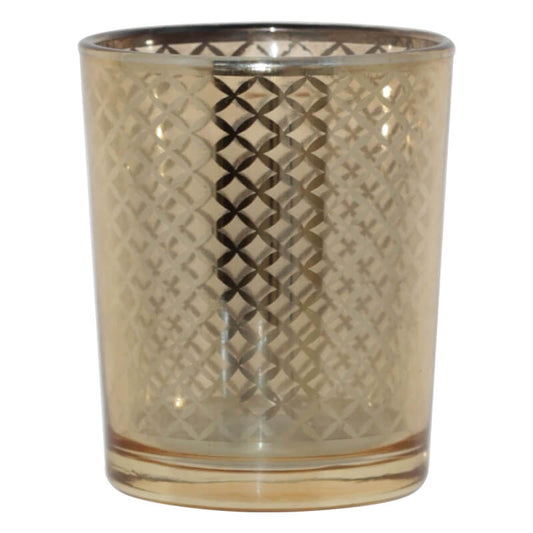 Gold Glass Votive/ Candle Holder (7 cm)