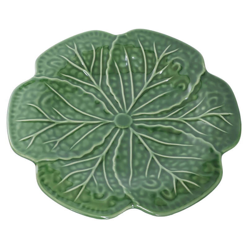 Ceramic Plate - Green Cabbage Leaf - 26cm