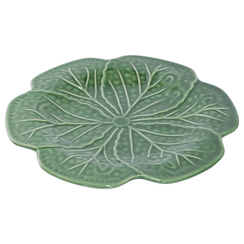 Ceramic Plate - Green Cabbage Leaf - 26cm