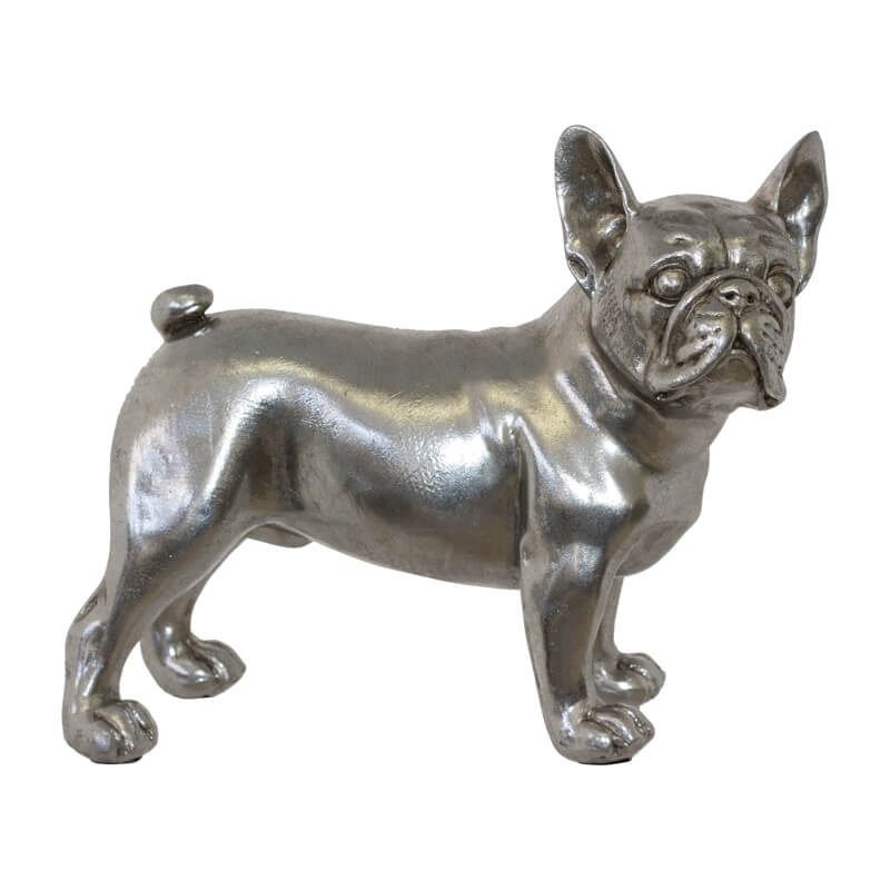 Silver Boston Terrier Figurine (24 cm)