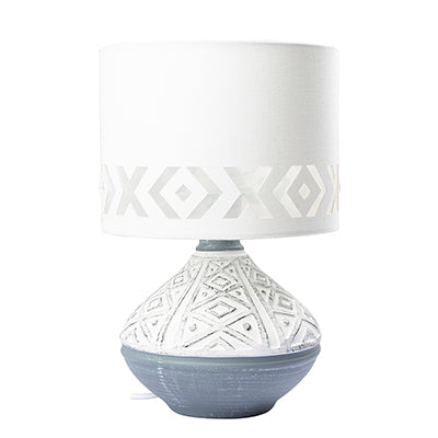 Eurolux - Bali Table Lamp Grey & White E27 1x40w - Table Lamps - T650BL