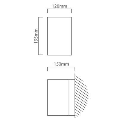 Eurolux - Concrete Wall Light 120mm Sandstone White - Lighting, Lights - W530