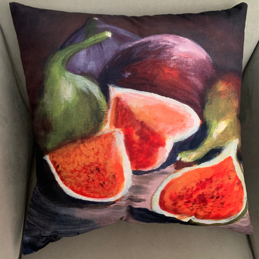 Cushion Cover with Figs - Original Artwork Painted by Artist Ronel Maartens