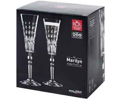 RCR - Marilyn Flute Glass - 170ml - Set of 6