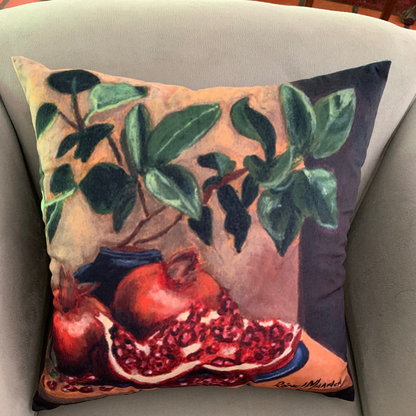 Cushion Cover with Pomegranates - Original Artwork Painted by Artist Ronel Maartens