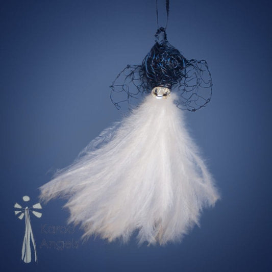 Karoo Angels - White Feathers Midnight Wire Juweel Pendant
