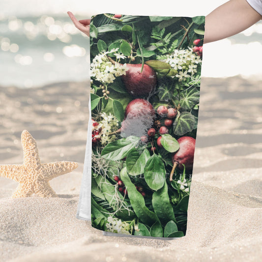 A Botanical Christmas Beach Towel