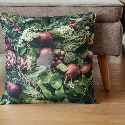 A Botanical Christmas Scatter Cushion With Inner
