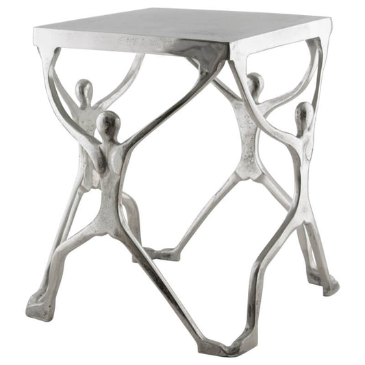 Versatile Silhouette Side Table in Silver Metal