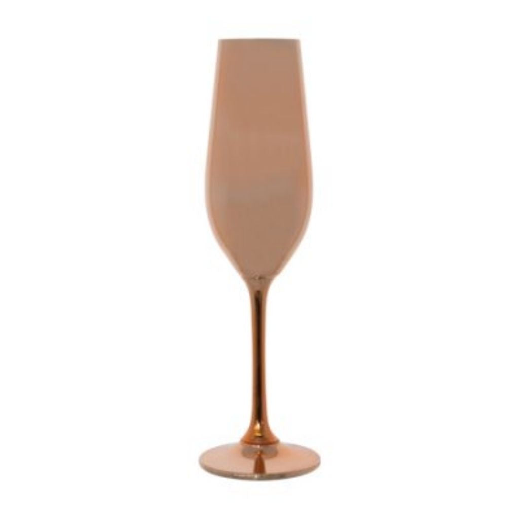 Apollo Rose Gold Flute Glass - 220ml 24cm - TNG-NZ511U1