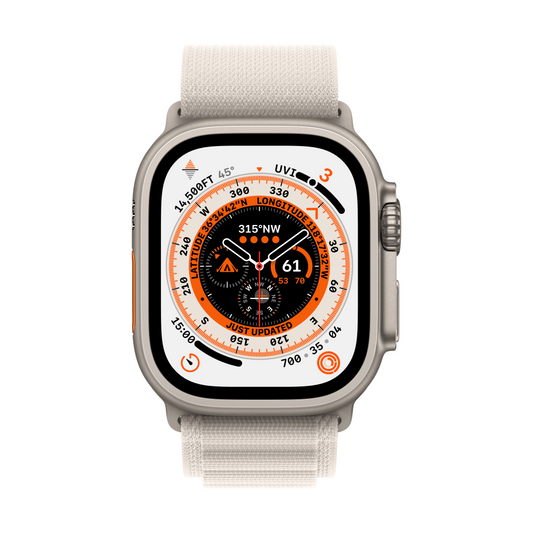 Apple Watch Ultra GPS + Cellular - 49mm Titanium Case with Starlight Alpine Loop - Medium