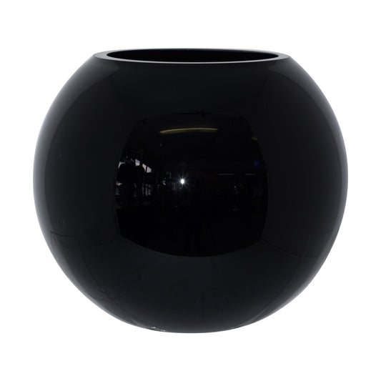 Black Bubble Ball Vase in Glass (17x20cm)
