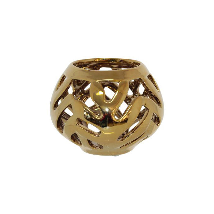 Yule Gold Candle Holder 10cm