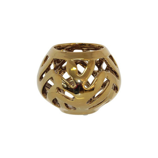 Yule Gold Candle Holder 10cm