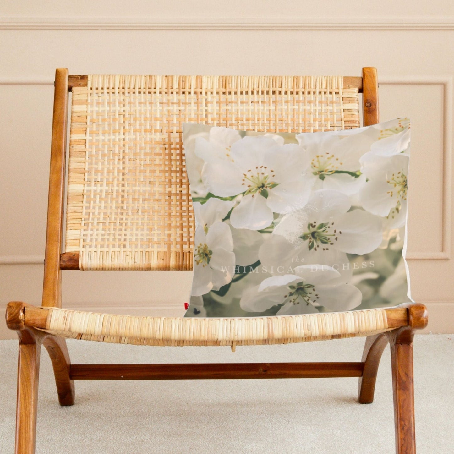 Crabapple White Scatter Cushion Cover