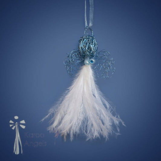 Karoo Angels - White Feathers and Sky Wire Juweel Pendant