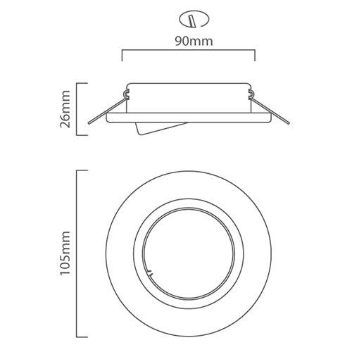 Eurolux - Tilt Round Downlight 105mm Satin Chrome - Lighting, Lights - D39SC