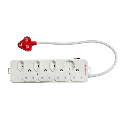 Eurolux - 8 Way Multi Plug With MEDIUM SURGE Red PLUG - Lighting, Lights - EP63MS