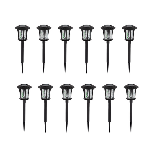 Eurolux - Solar Coach Garden Spike Light with Crack Glass Shade, Lighting, Lights - Set of 12 - H216