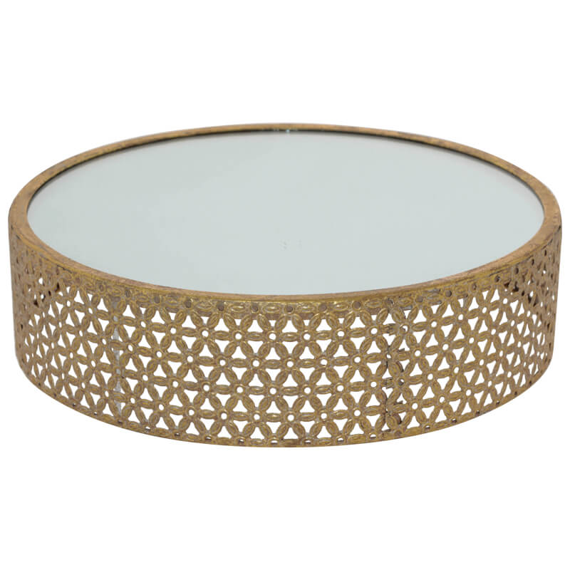 Seville Mirror Cake Stand with Golden Metal