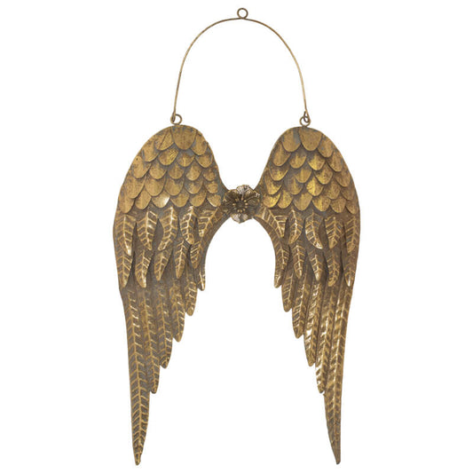 Angel Wings in Gold Metal - Wall Art