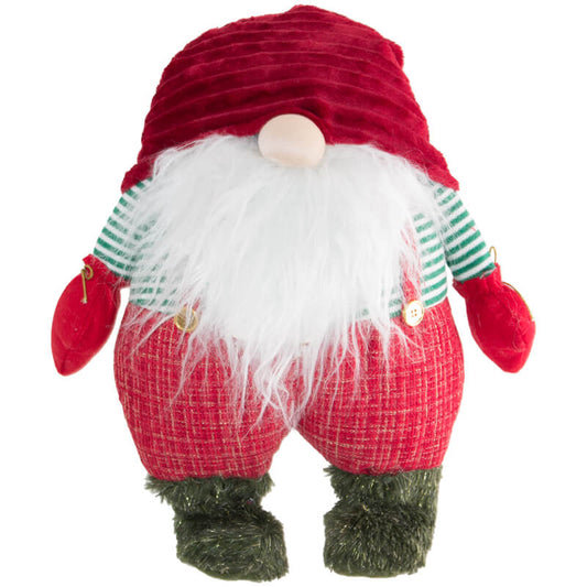 Christmas Elf - Red Hat with Striped Green Shirt